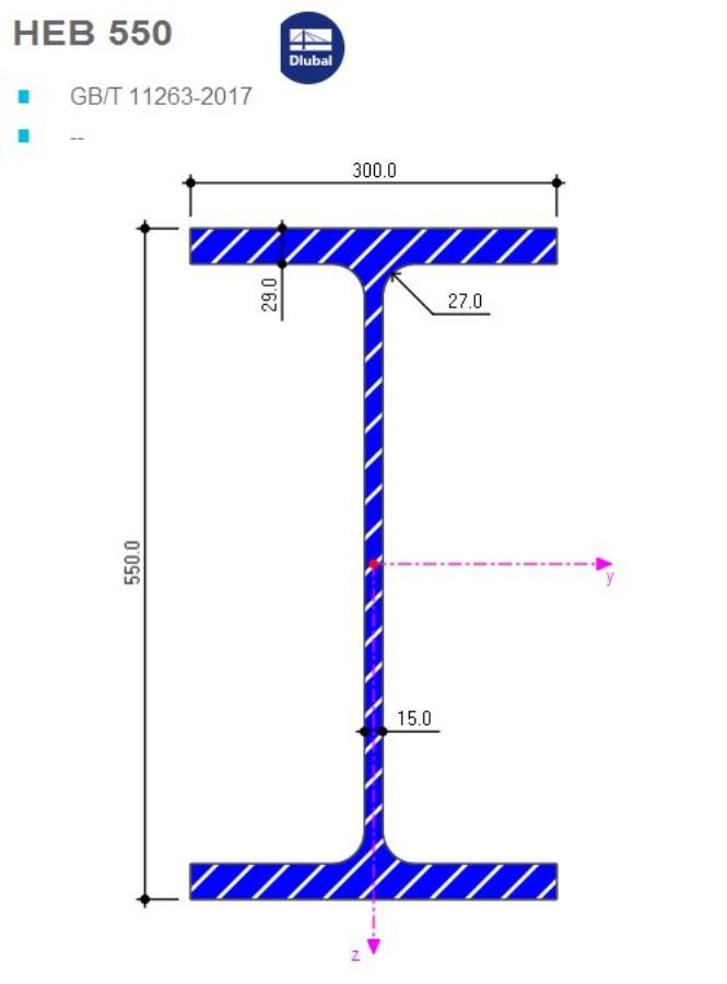 HEB550 Stålbjelke lengde 12 meter / 2 stk